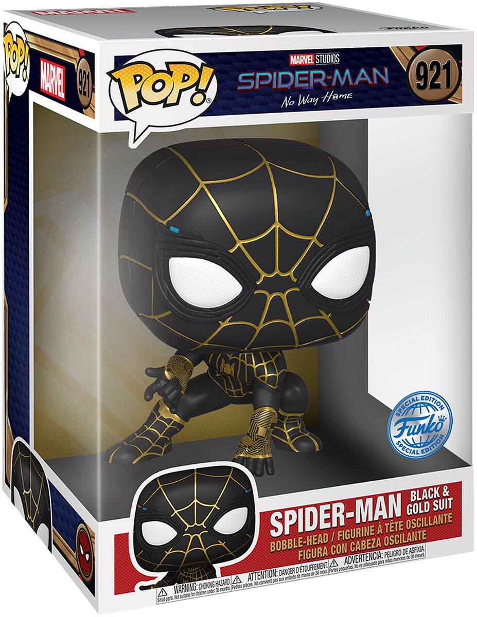 Personaggio Spider-Man tuta nero e oro Funko Pop! Vinyl Figure, Spider-Man:  No Way Home