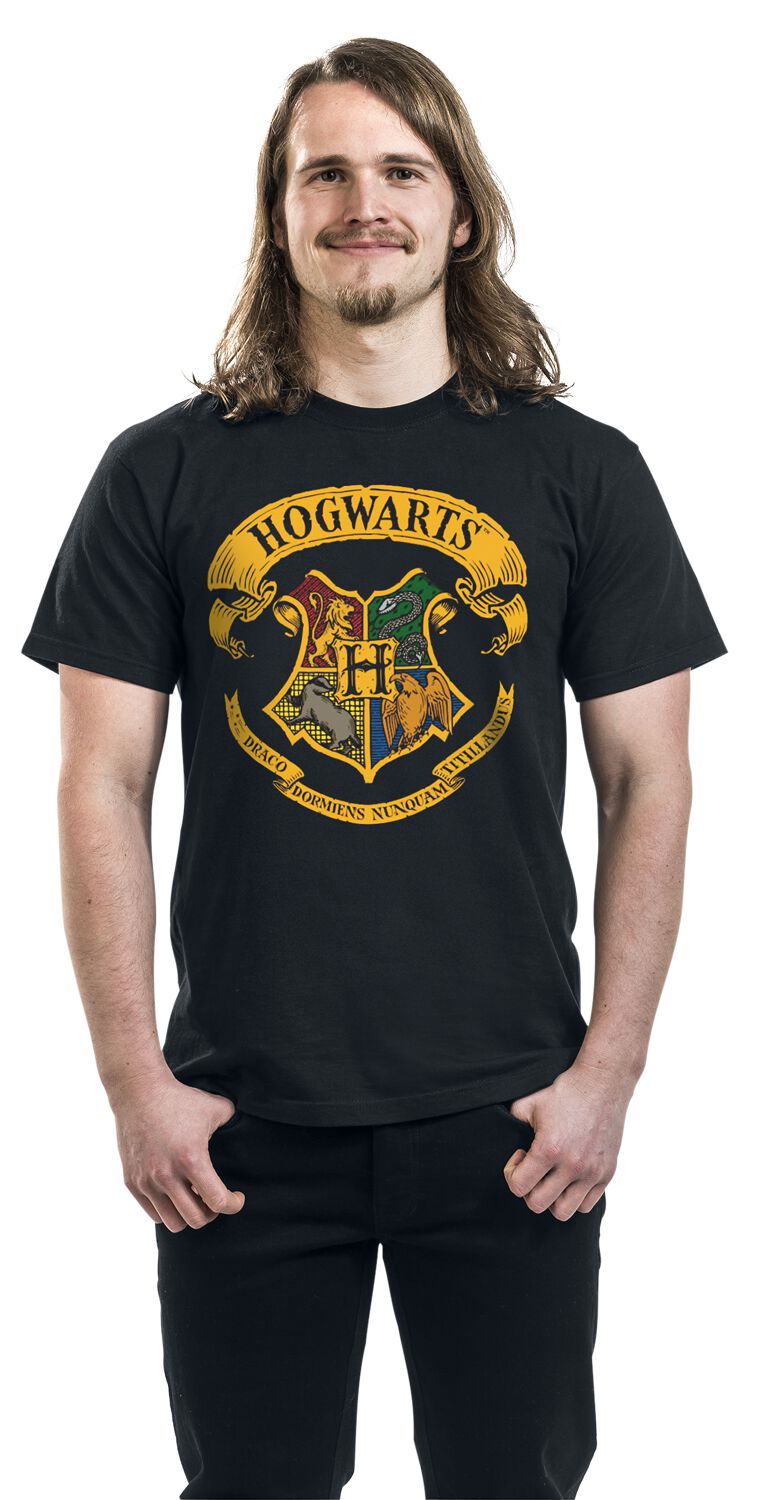 T-shirt stemma Hogwarts Harry Potter Nero LICENZE D. SICEM da Donna